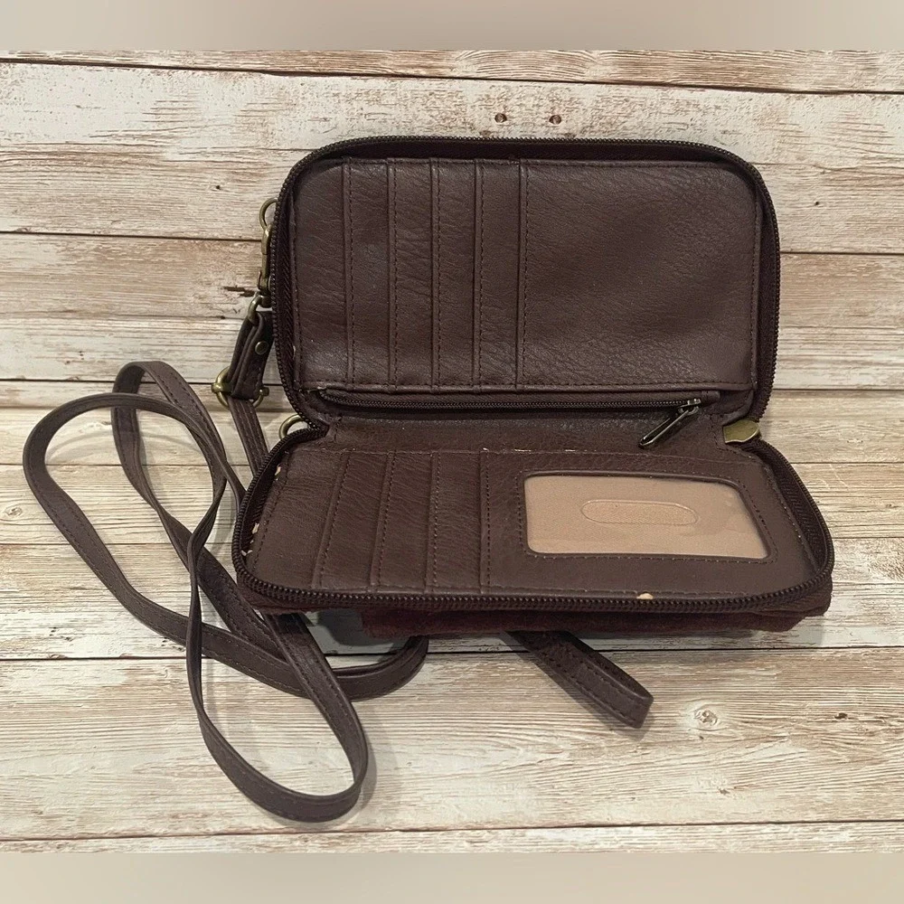 The Sak Chocolate Brown Suede Crossbody‎ Bag